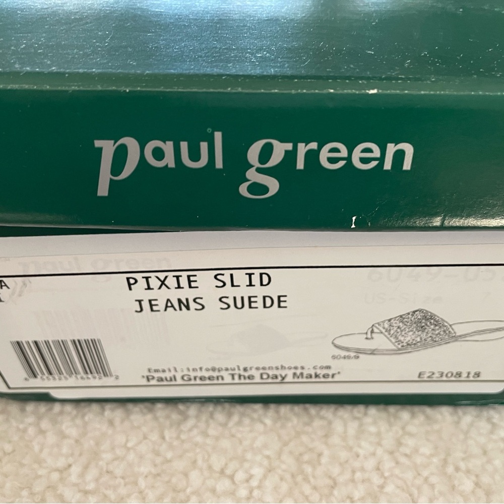 Paul Green Pixie Slide in Jeans Suede